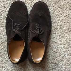 J crew chocolate brown suede men’s dress shoes